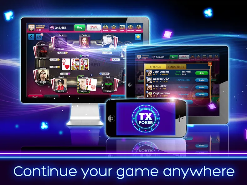 Скачать TX Poker — Texas Holdem Poker взлом на бесконечные деньги + мод меню screen 5