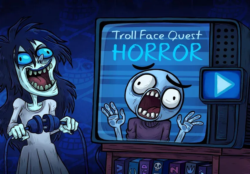 Скачать Troll Face Quest: Horror (Тролл Фейс Квест Хоррор) взлом на бесконечные деньги + мод меню screen 1