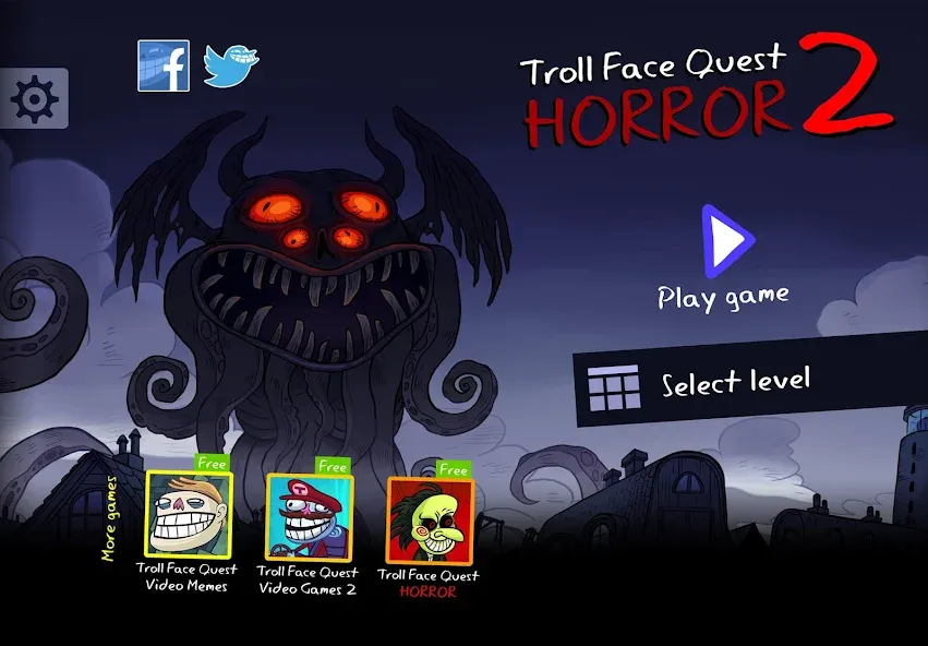 Скачать Troll Face Quest: Horror 2 (Тролль Фейс Квест) взлом на бесконечные деньги + мод меню screen 1