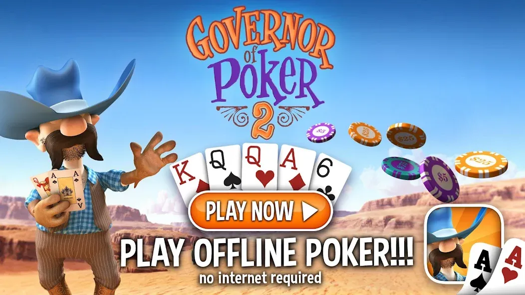 Скачать Governor of Poker 2 — Offline взлом на бесконечные деньги + мод меню screen 1