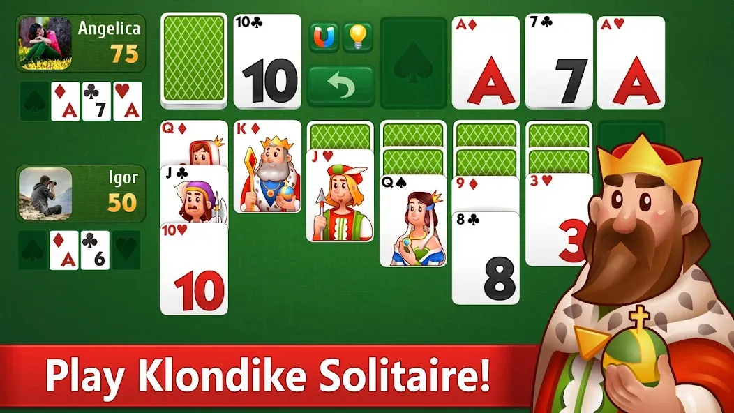 Скачать Klondike Solitaire card game взлом на бесконечные деньги + мод меню screen 1