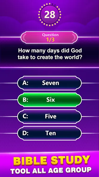 Скачать Bible Trivia — Word Quiz Game (Библейская викторина) взлом на бесконечные деньги + мод меню screen 1