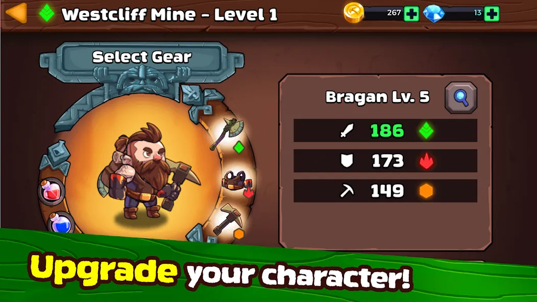 Скачать Mine Quest 2: RPG Mining Game (Мине Квест 2) взлом на бесконечные деньги + мод меню screen 3