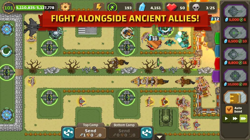 Скачать Ancient Allies Tower Defense (Аншент Эллайес Тауэр Дефенс) взлом на бесконечные деньги + мод меню screen 4