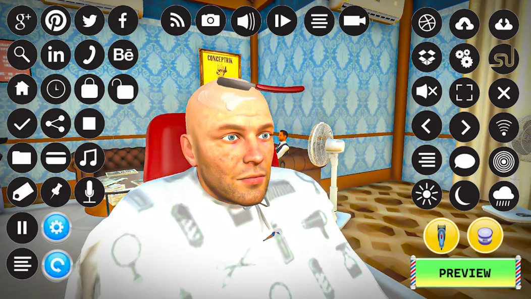 Скачать Barber Shop Hair Cut Sim Games взлом на бесконечные деньги + мод меню screen 1