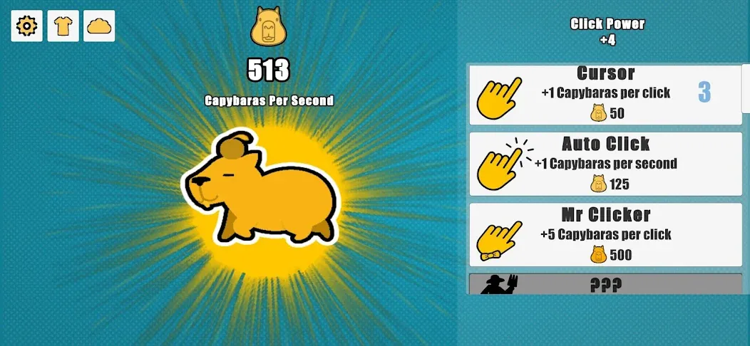 Скачать Capybara Clicker (Капибара Кликер) взлом на бесконечные деньги + мод меню screen 1