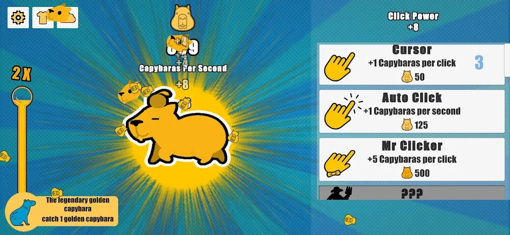 Скачать Capybara Clicker (Капибара Кликер) взлом на бесконечные деньги + мод меню screen 2