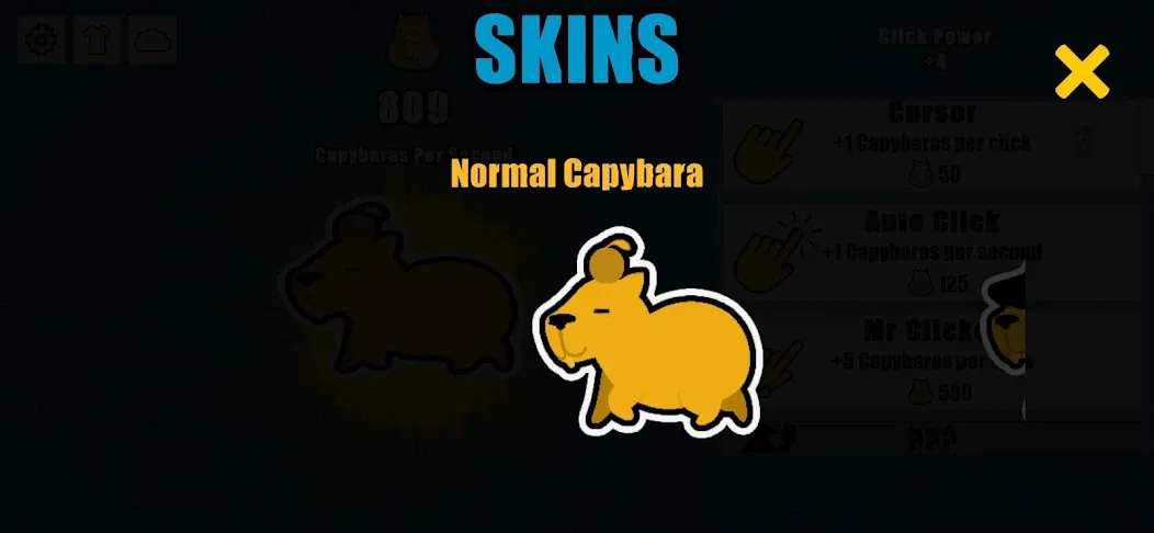 Скачать Capybara Clicker (Капибара Кликер) взлом на бесконечные деньги + мод меню screen 3