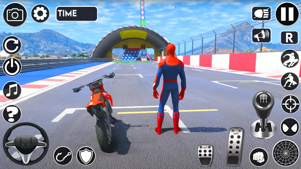 Скачать Superhero Tricky Bike Stunt (упергерой Трики Байк Стант) взлом на бесконечные деньги + мод меню screen 1