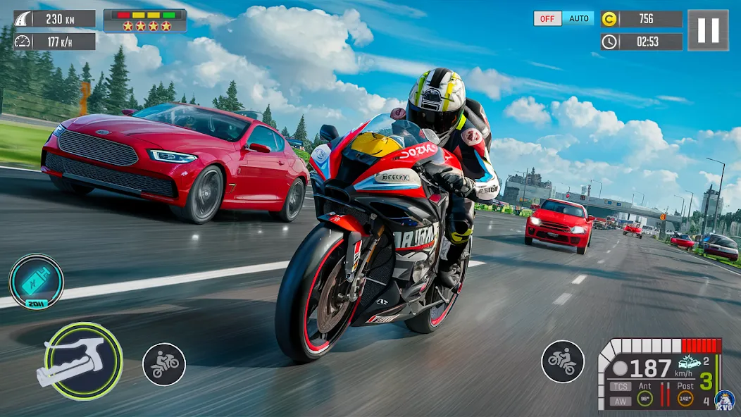 Скачать Moto Racing 3d Motorcycle Game взлом на бесконечные деньги + мод меню screen 1