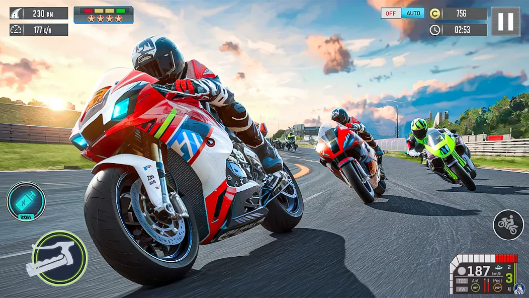 Скачать Moto Racing 3d Motorcycle Game взлом на бесконечные деньги + мод меню screen 3