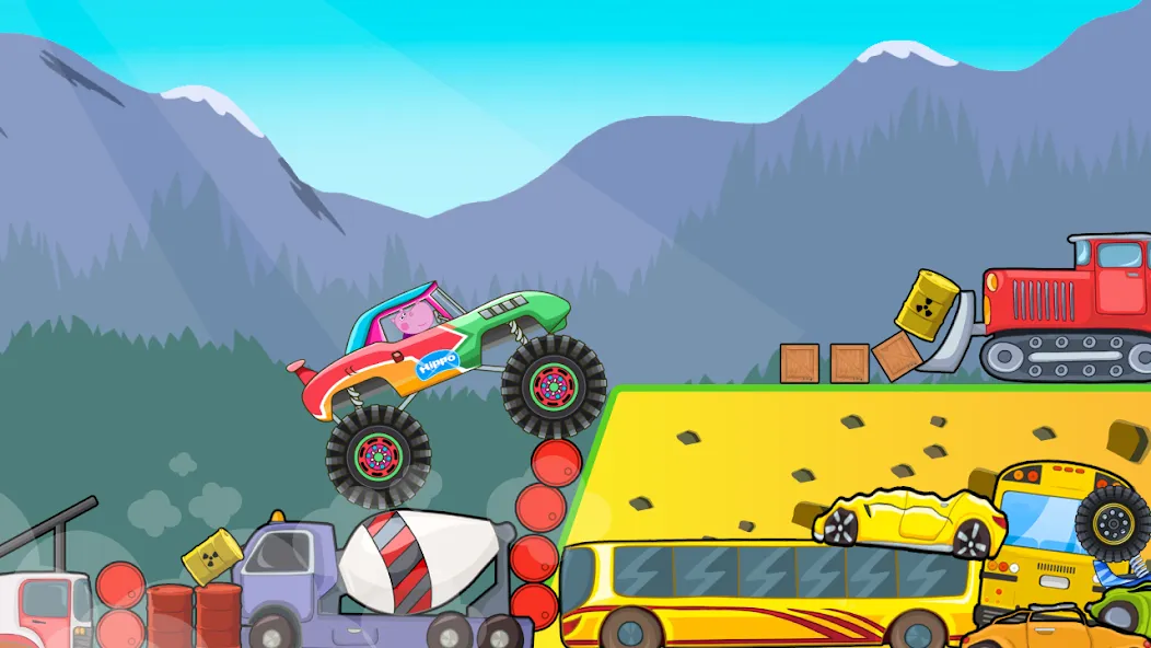 Скачать Kids Monster Truck Racing Game взлом на бесконечные деньги + мод меню screen 2