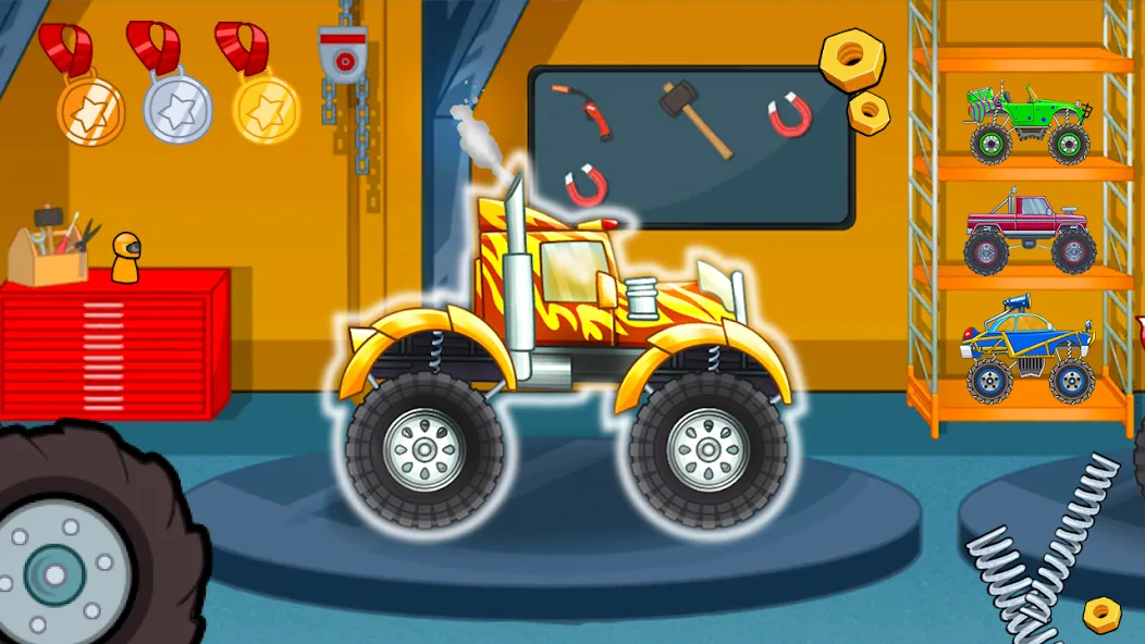 Скачать Kids Monster Truck Racing Game взлом на бесконечные деньги + мод меню screen 5