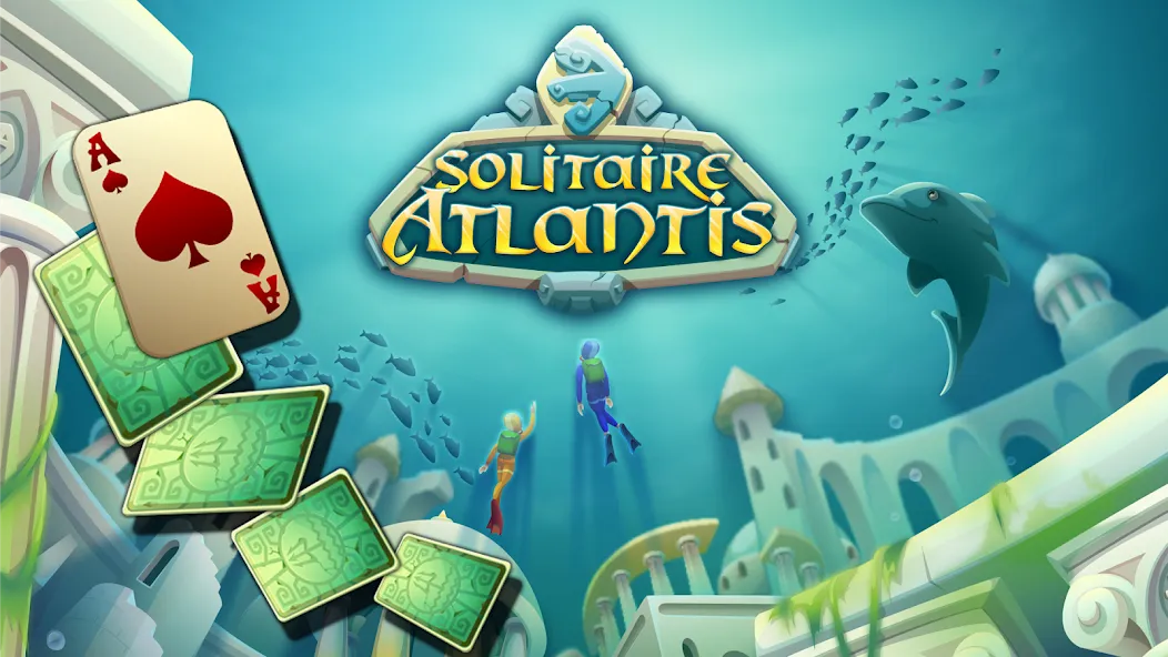 Скачать Solitaire Atlantis (олитэр Атлантис) взлом на бесконечные деньги + мод меню screen 1