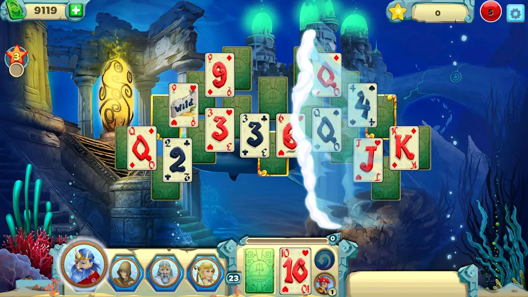 Скачать Solitaire Atlantis (олитэр Атлантис) взлом на бесконечные деньги + мод меню screen 2