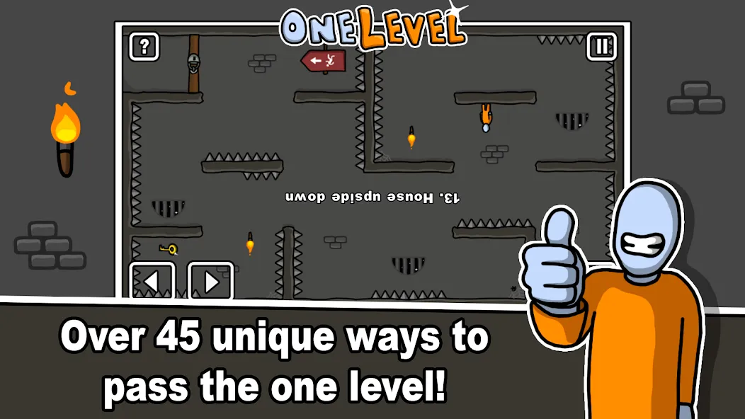 Скачать One Level: Stickman Jailbreak (Уан Левел) взлом на бесконечные деньги + мод меню screen 2