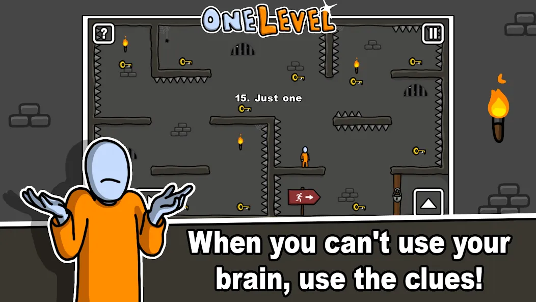 Скачать One Level: Stickman Jailbreak (Уан Левел) взлом на бесконечные деньги + мод меню screen 5