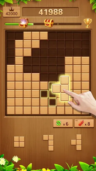 Скачать Wood Block Puzzle Addictive взлом на бесконечные деньги + мод меню screen 1