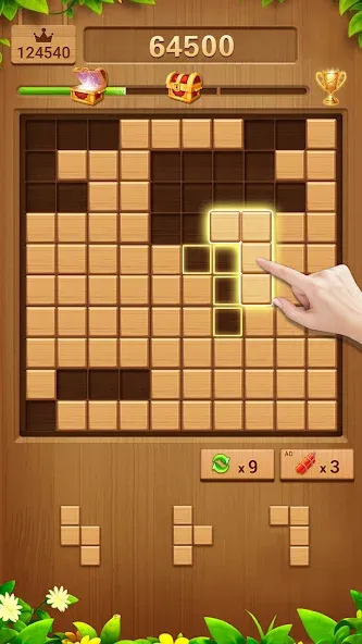 Скачать Wood Block Puzzle Addictive взлом на бесконечные деньги + мод меню screen 4