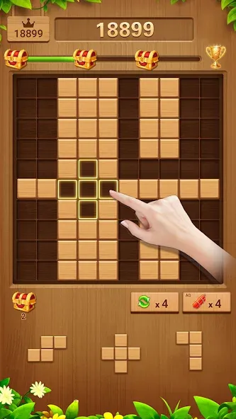 Скачать Wood Block Puzzle Addictive взлом на бесконечные деньги + мод меню screen 5