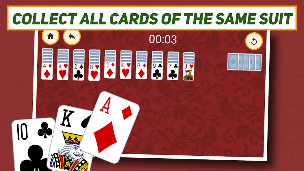 Скачать Spider Solitaire: Classic взлом на бесконечные деньги + мод меню screen 3