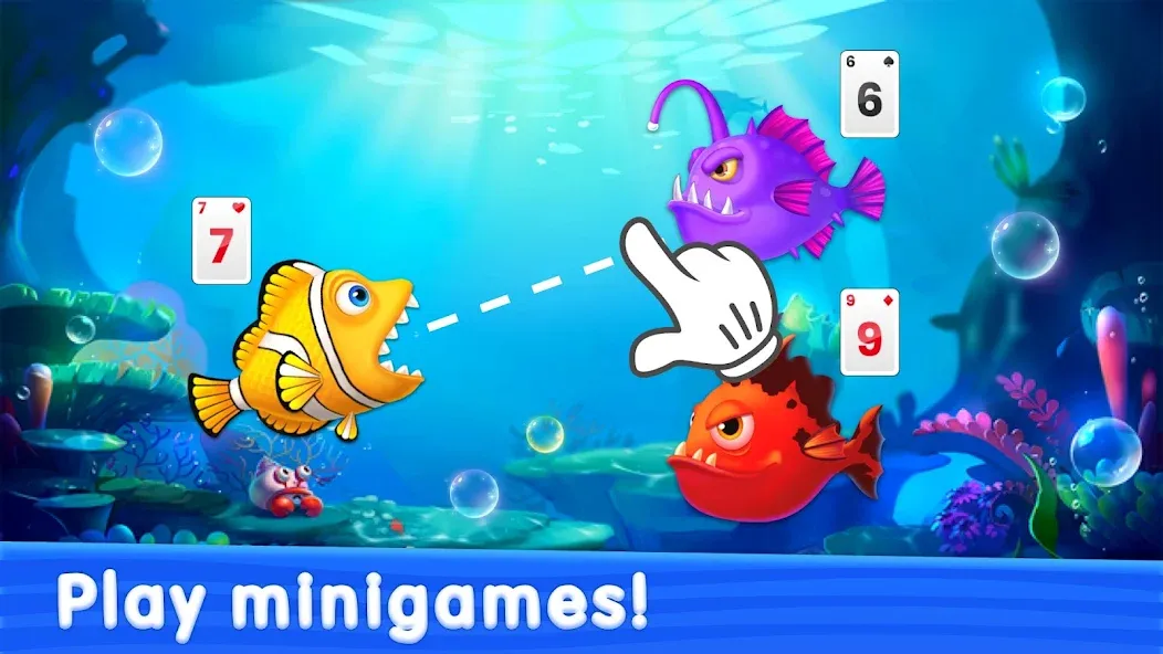 Скачать Solitaire TriPeaks: Aquarium (Солитер ТриПикс) взлом на бесконечные деньги + мод меню screen 1