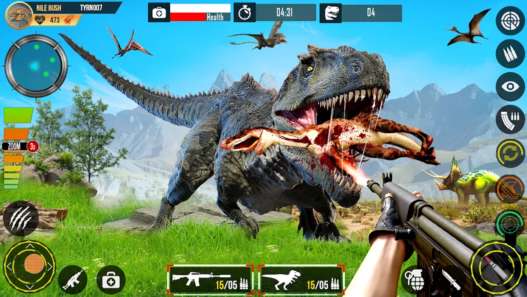 Скачать Real Dino Hunting Gun Games (Риал Дино Хантинг Ган Геймс) взлом на бесконечные деньги + мод меню screen 2