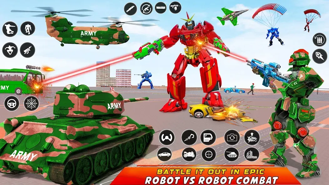 Скачать Army Bus Robot Car Game 3d взлом на бесконечные деньги + мод меню screen 4