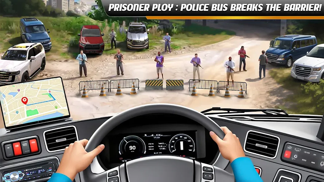 Скачать Police Bus Simulator Bus Games взлом на бесконечные деньги + мод меню screen 1