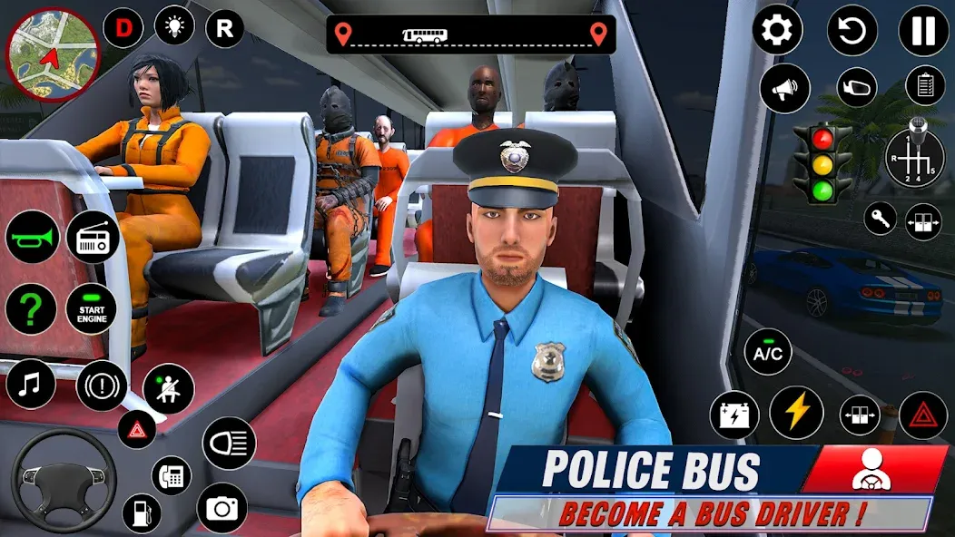 Скачать Police Bus Simulator Bus Games взлом на бесконечные деньги + мод меню screen 3