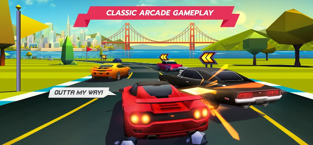 Скачать Horizon Chase – Arcade Racing (Хорайзон Чейс) взлом на бесконечные деньги + мод меню screen 1