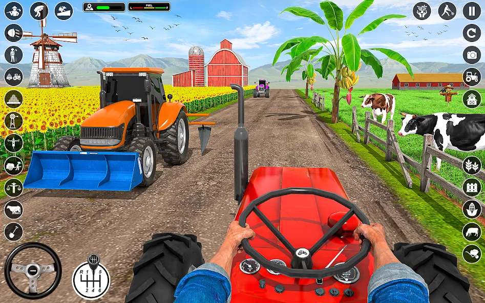 Скачать Tractor Farming: Tractor Games (Тракторное хозяйство) взлом на бесконечные деньги + мод меню screen 1