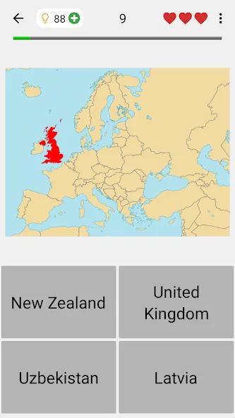 Скачать Maps of All Countries Geo-Quiz взлом на бесконечные деньги + мод меню screen 1