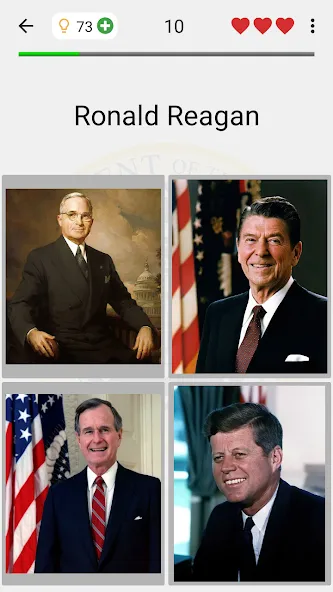 Скачать US Presidents and History Quiz взлом на бесконечные деньги + мод меню screen 2