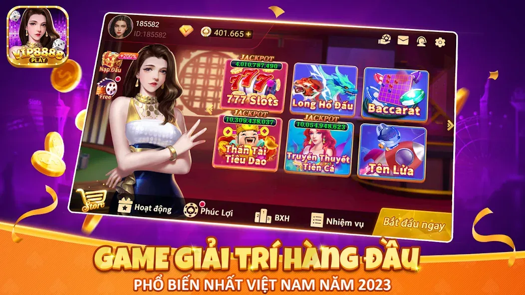 Скачать VIP8888 Play — Sòng Bạc ONLINE (ВИП8888 Плей) взлом на бесконечные деньги + мод меню screen 1