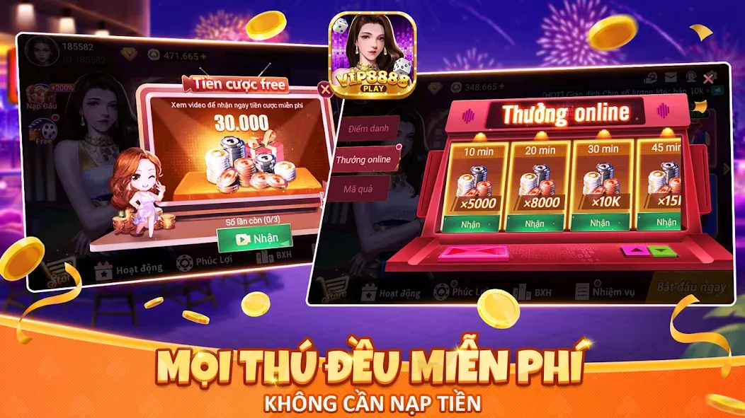 Скачать VIP8888 Play — Sòng Bạc ONLINE (ВИП8888 Плей) взлом на бесконечные деньги + мод меню screen 2