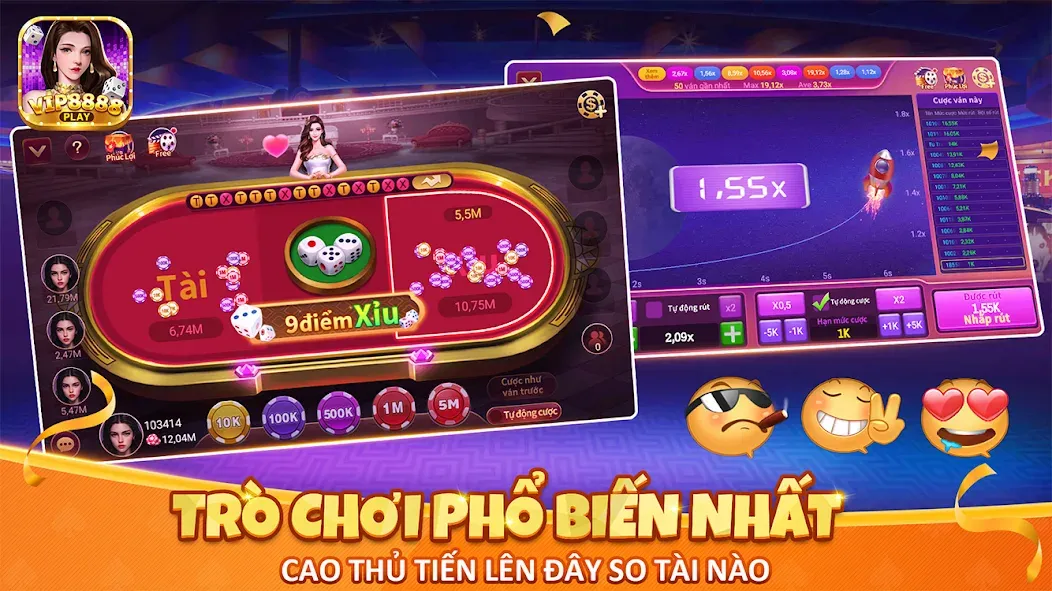 Скачать VIP8888 Play — Sòng Bạc ONLINE (ВИП8888 Плей) взлом на бесконечные деньги + мод меню screen 3