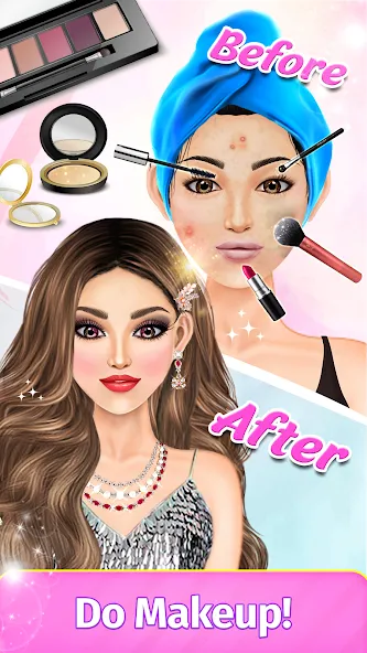 Скачать Dress Up Fashion: Makeup Games взлом на бесконечные деньги + мод меню screen 3