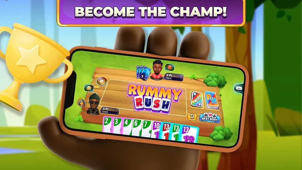 Скачать Rummy Rush — Classic Card Game (Рамми Раш) взлом на бесконечные деньги + мод меню screen 5