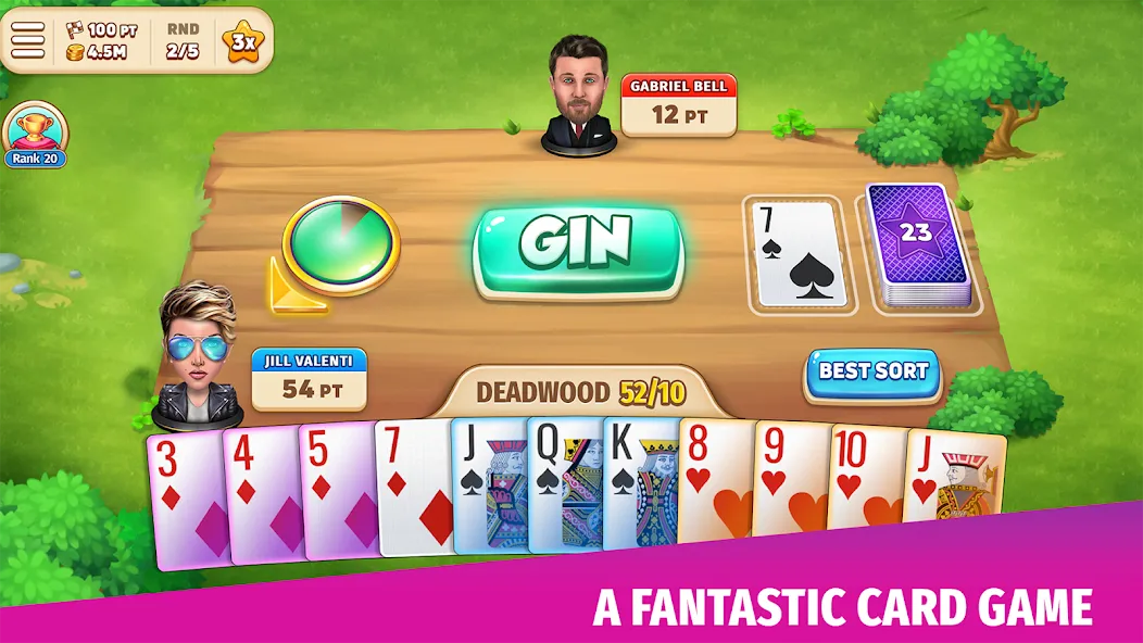 Скачать Gin Rummy Stars — Card Game (Джин Рамми Старс) взлом на бесконечные деньги + мод меню screen 1