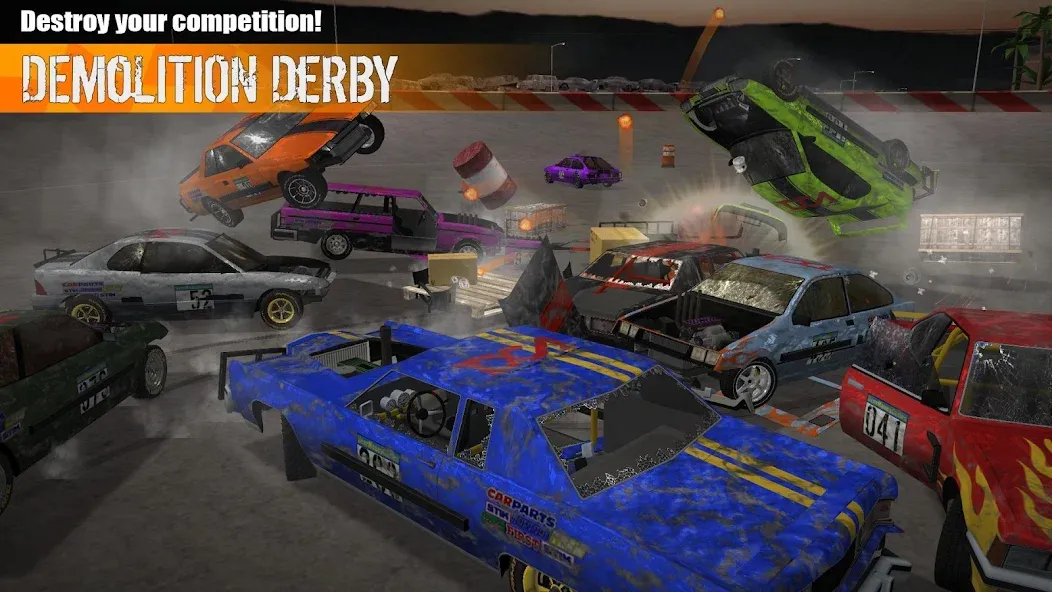 Скачать Demolition Derby 3 (Демолиция Дерби 3) взлом на бесконечные деньги + мод меню screen 2