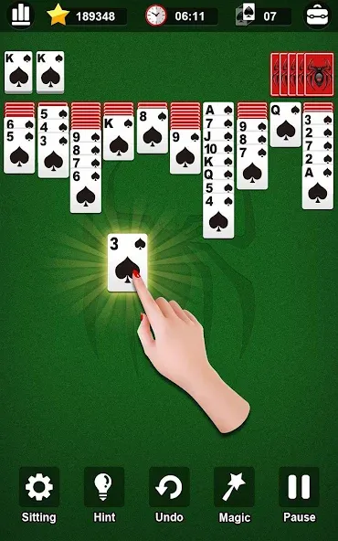 Скачать Spider Solitaire взлом на бесконечные деньги + мод меню screen 1