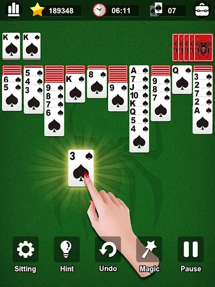 Скачать Spider Solitaire взлом на бесконечные деньги + мод меню screen 5