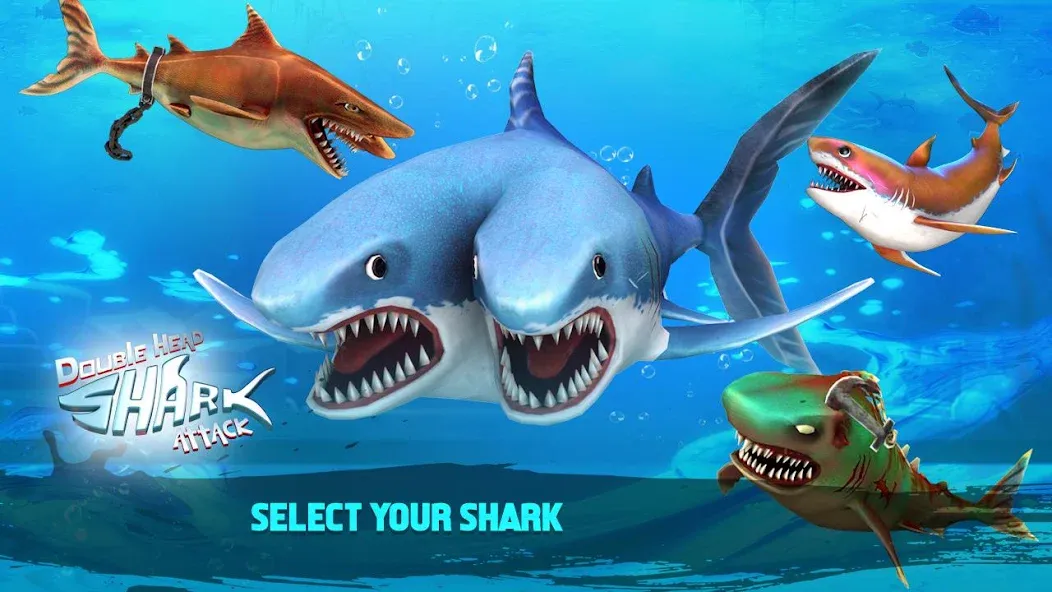 Скачать Double Head Shark Attack PVP взлом на бесконечные деньги + мод меню screen 2