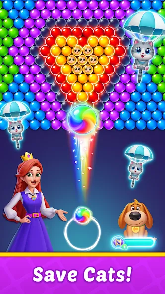 Скачать Bubble Shooter Kingdom взлом на бесконечные деньги + мод меню screen 4