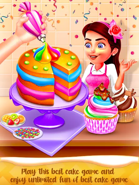 Скачать Cake Maker Cooking Cake Games взлом на бесконечные деньги + мод меню screen 1