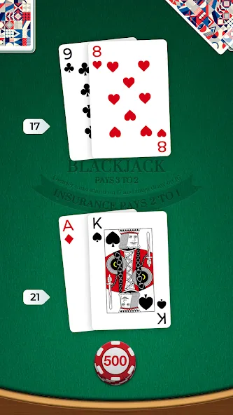 Скачать Blackjack (Блэкджек) взлом на бесконечные деньги + мод меню screen 1