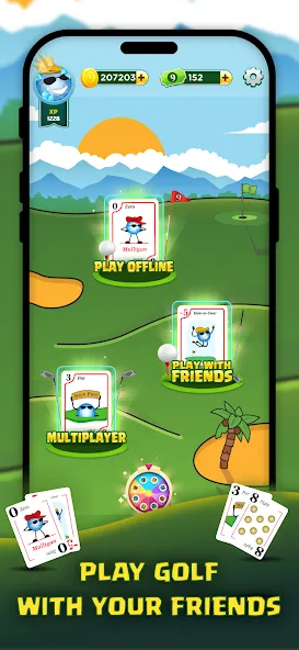 Скачать Play Nine: Golf Card Game (Плей Найн) взлом на бесконечные деньги + мод меню screen 1