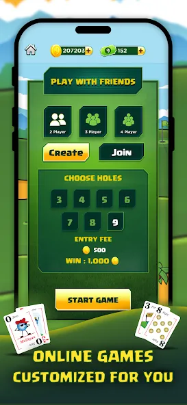 Скачать Play Nine: Golf Card Game (Плей Найн) взлом на бесконечные деньги + мод меню screen 5