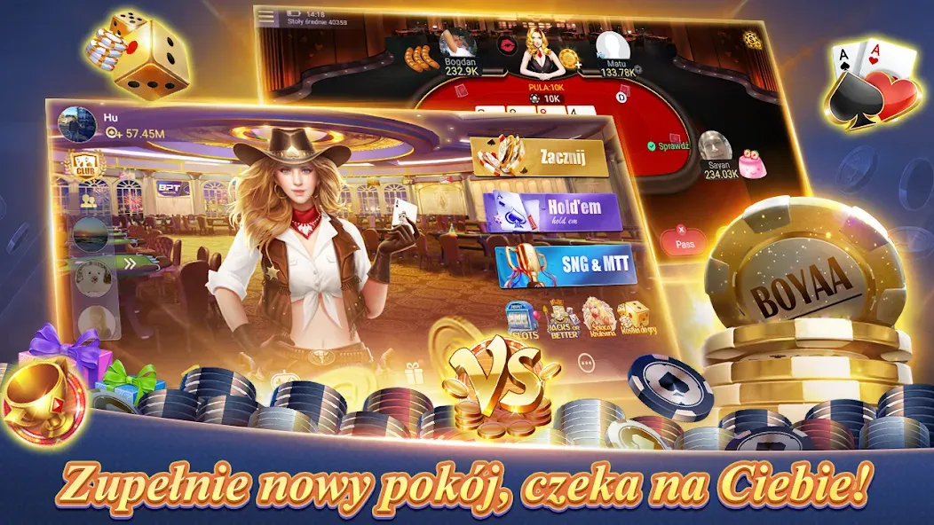 Скачать Texas Poker Polski  (Boyaa) (Техасский Покер Польский) взлом на бесконечные деньги + мод меню screen 3